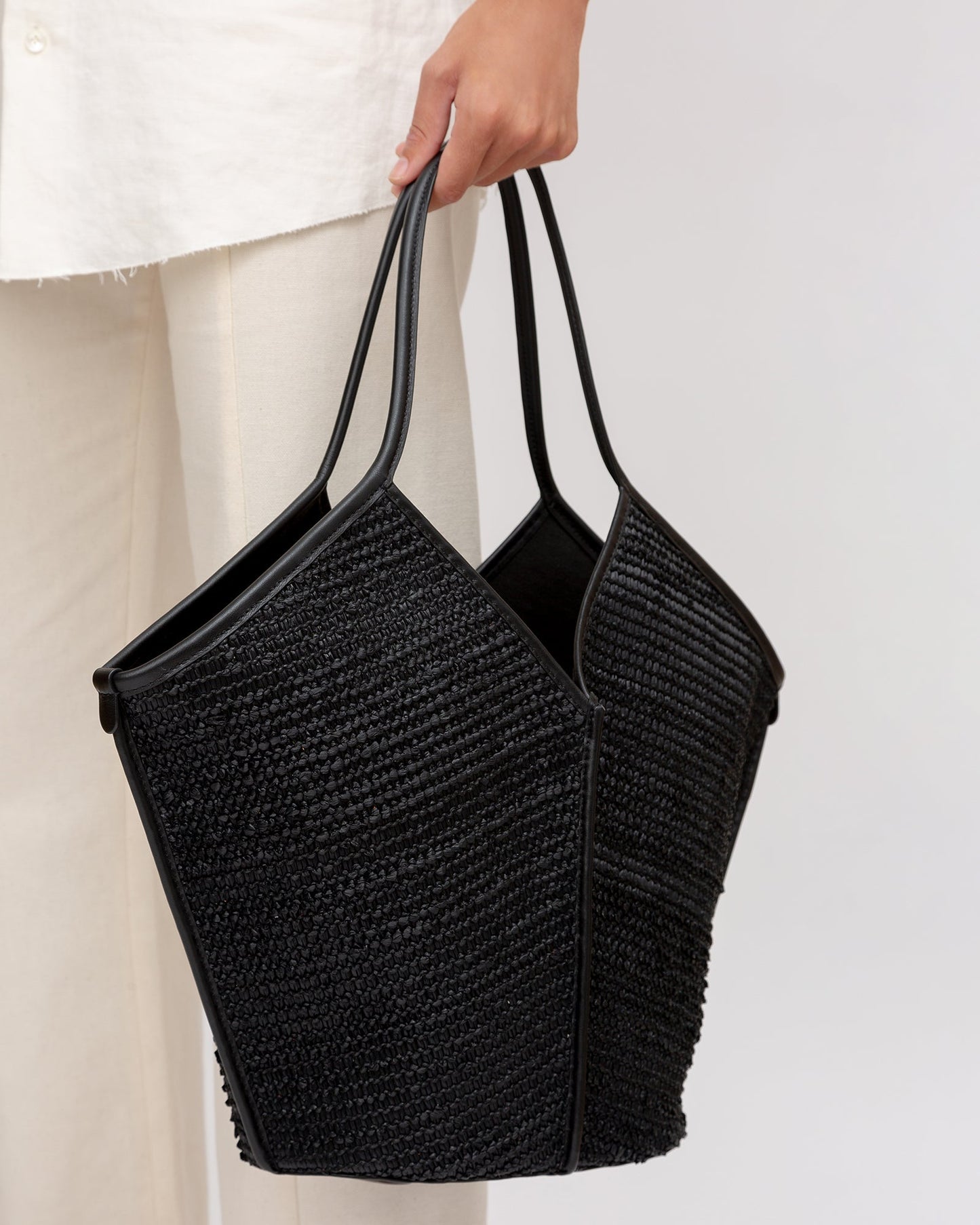 CALELLA RAFFIA - Leather-trimmed Tote Bag - Hereu discount