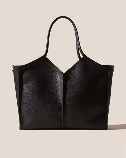 CALELLA SQUARED MEDIUM GRAINY - Leather-trimmed Tote Bag - Hereu for sale