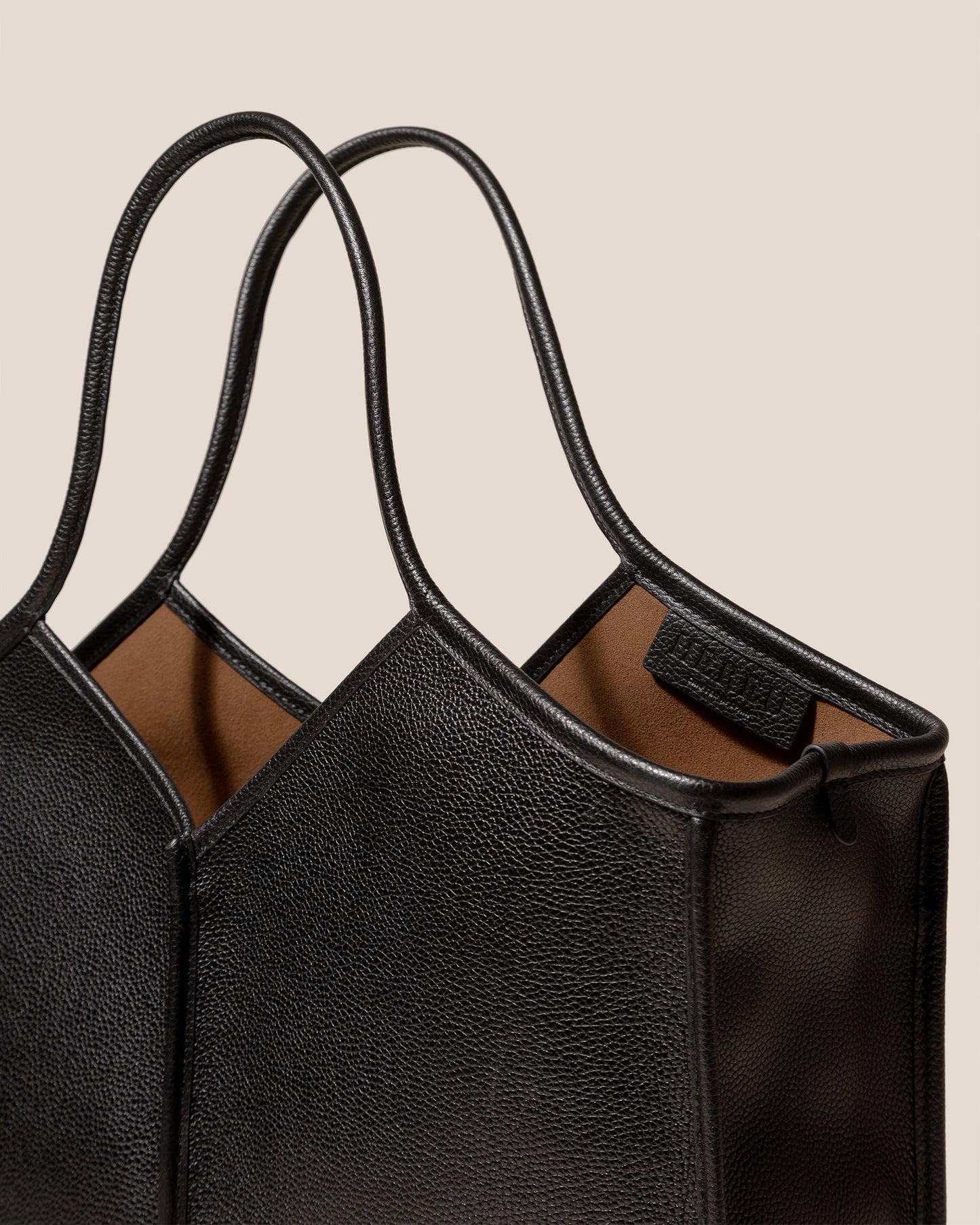 CALELLA SQUARED MEDIUM GRAINY - Leather-trimmed Tote Bag - Hereu for sale