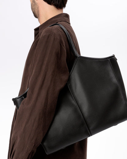 CALELLA SQUARED MEDIUM GRAINY - Leather-trimmed Tote Bag - Hereu for sale