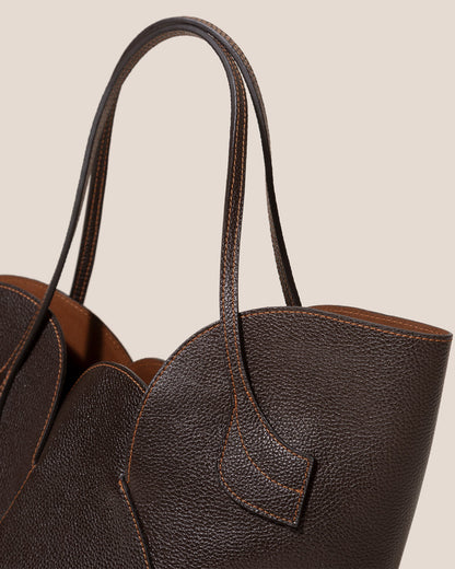 SEPAL S GRAINY - Tulip Shape Zipped Tote Bag - Hereu US