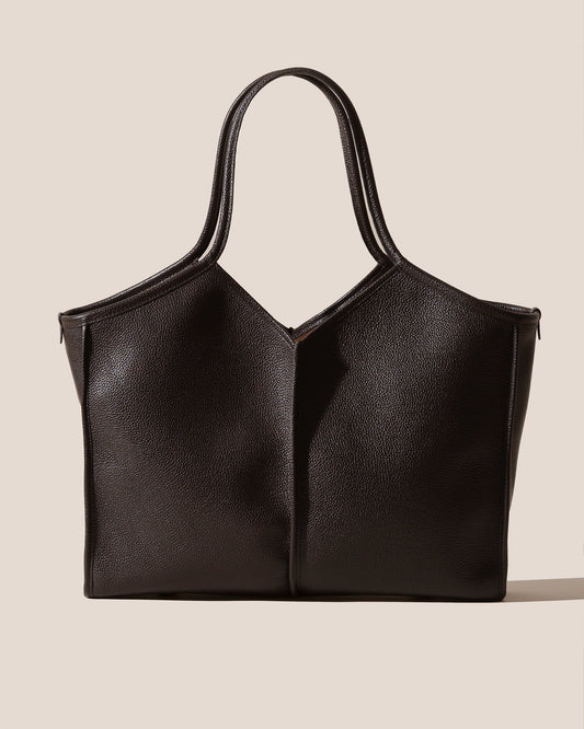 CALELLA SQUARED MEDIUM GRAINY - Leather-trimmed Tote Bag - Hereu near me