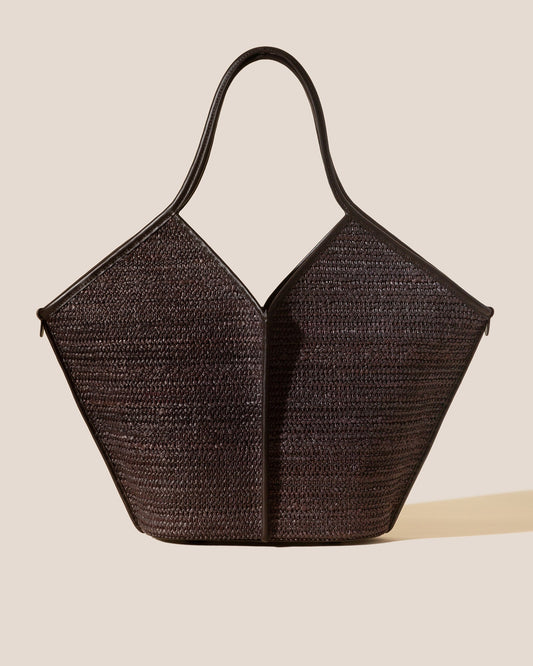 CALELLA RAFFIA - Leather-trimmed Tote Bag - Hereu for sale