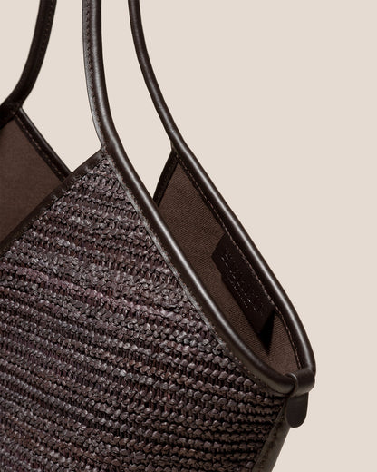 CALELLA RAFFIA - Leather-trimmed Tote Bag - Hereu for sale