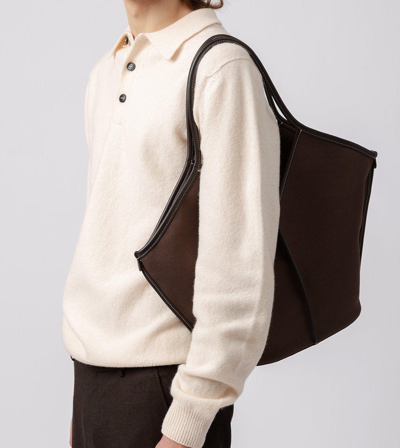 CALELLA - Leather-trimmed Organic Cotton Tote Bag - Hereu on sale