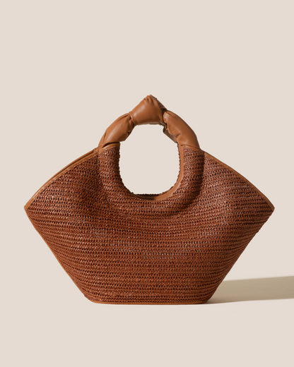CASTELL RAFFIA - Knotted-handle Tote Bag - Hereu outlet
