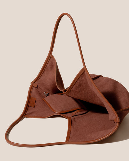 CALELLA SOFT LINEN - Leather-trimmed Tote Bag - Hereu sale