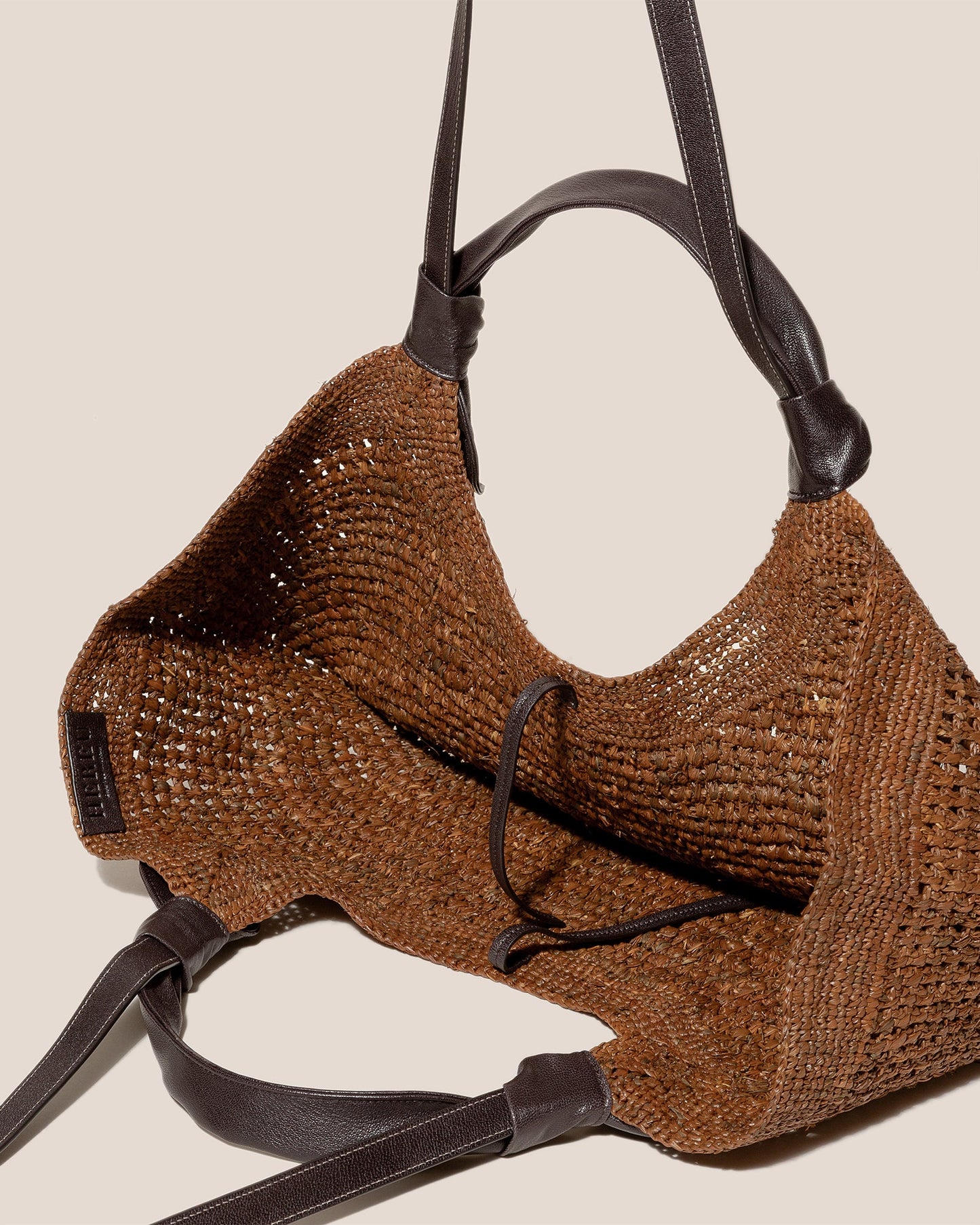 FONOL L RAFFIA - Crocheted Raffia Basket - Hereu on sale