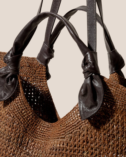 FONOL L RAFFIA - Crocheted Raffia Basket - Hereu on sale