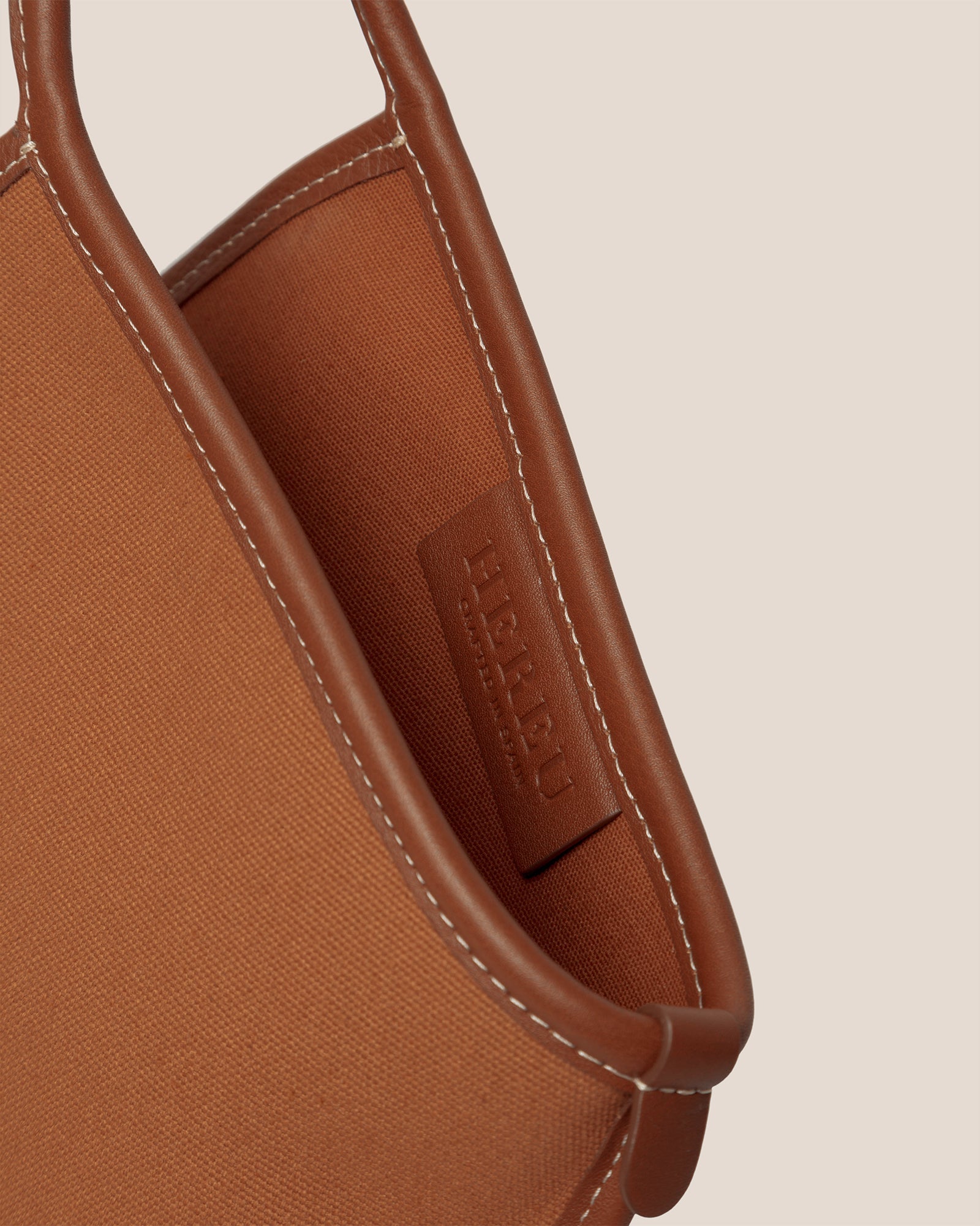 CALELLA - Leather-trimmed Organic Cotton Tote Bag - Hereu outlet