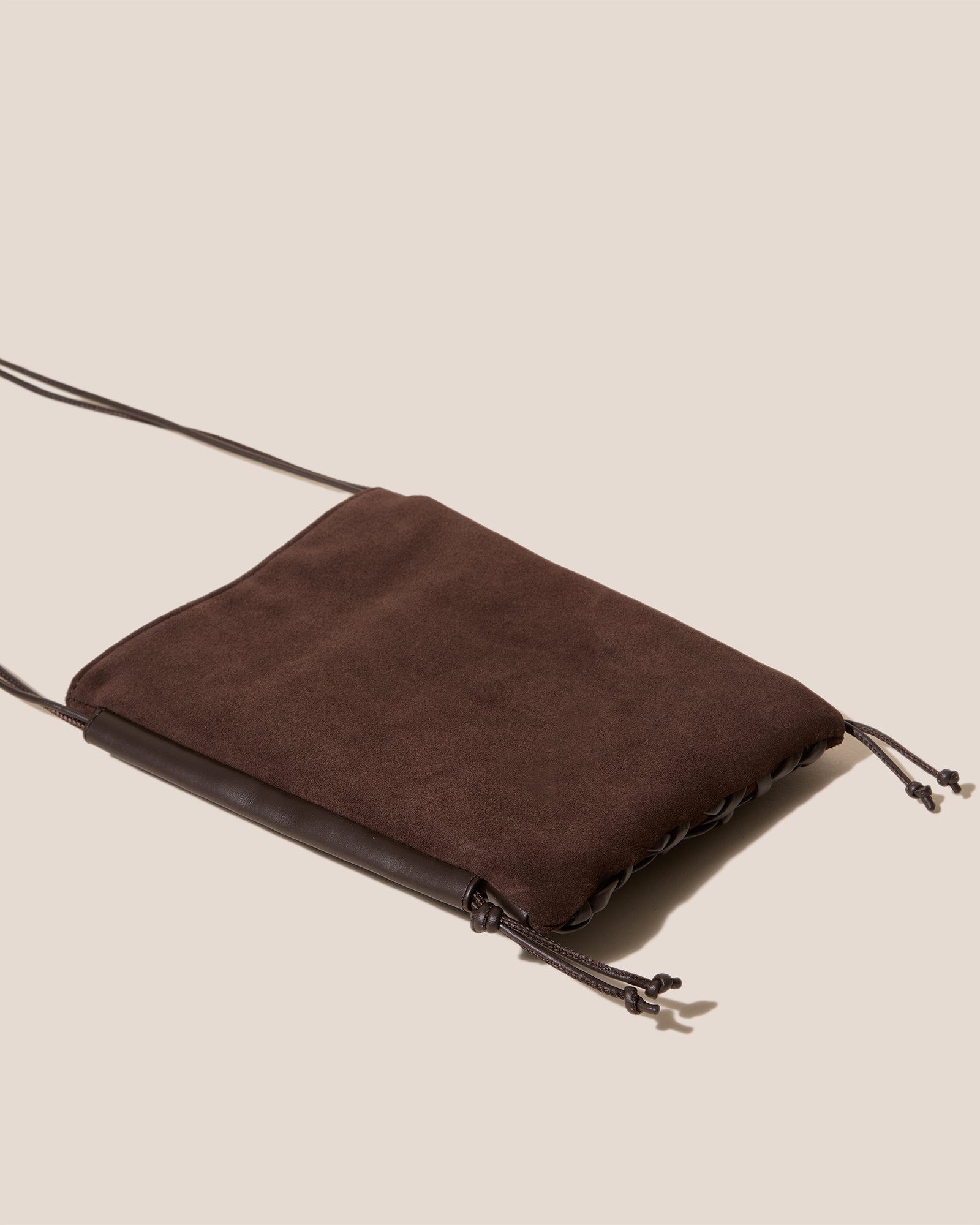 TRENA SUEDE - Flat Square Crossbody Bag - Hereu near me