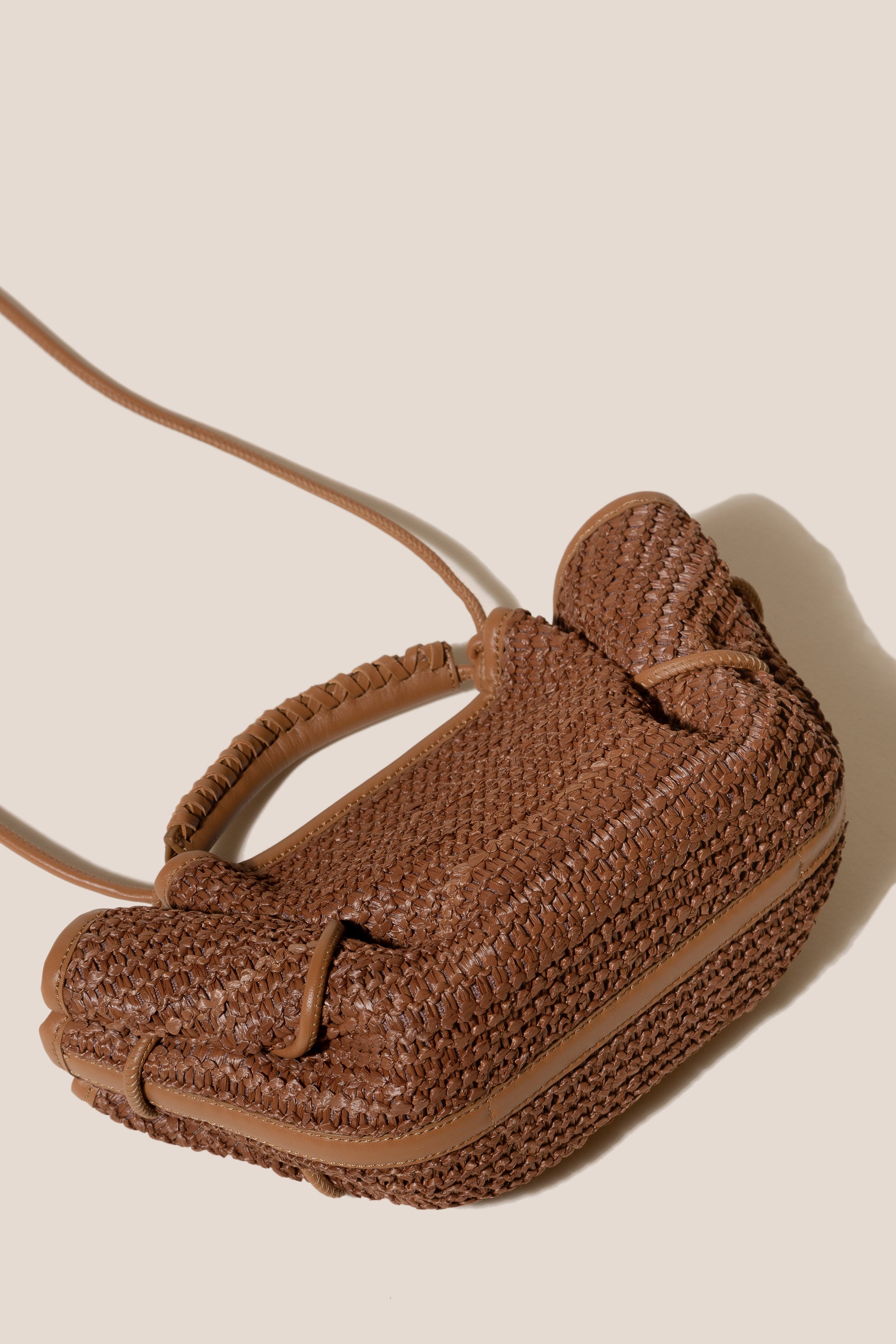 ARTA MINI RAFFIA - Pleated Crossbody Bag - Hereu sale