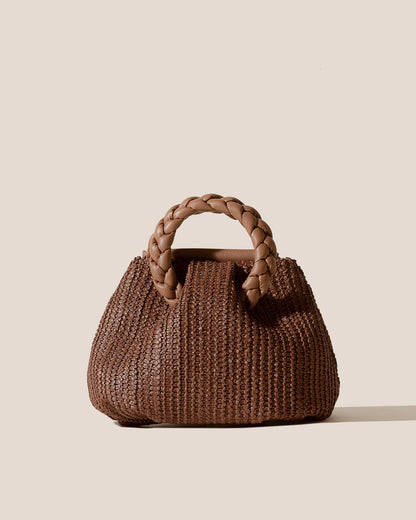 BOMBON M RAFFIA - Medium Plaited-handle Raffia Handbag - Hereu for sale