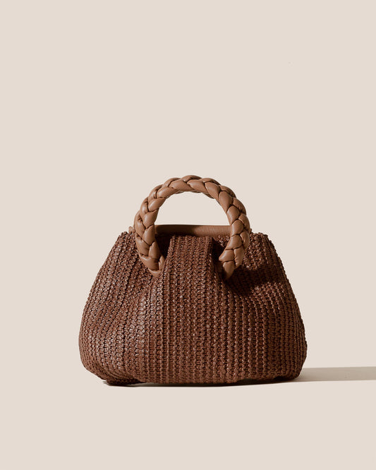 BOMBON M RAFFIA - Medium Plaited-handle Raffia Handbag - Hereu for sale