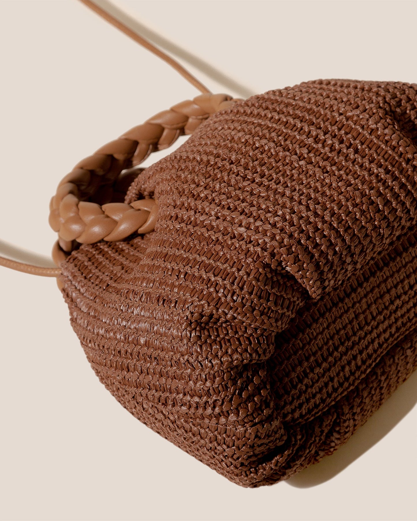 BOMBON M RAFFIA - Medium Plaited-handle Raffia Handbag - Hereu for sale