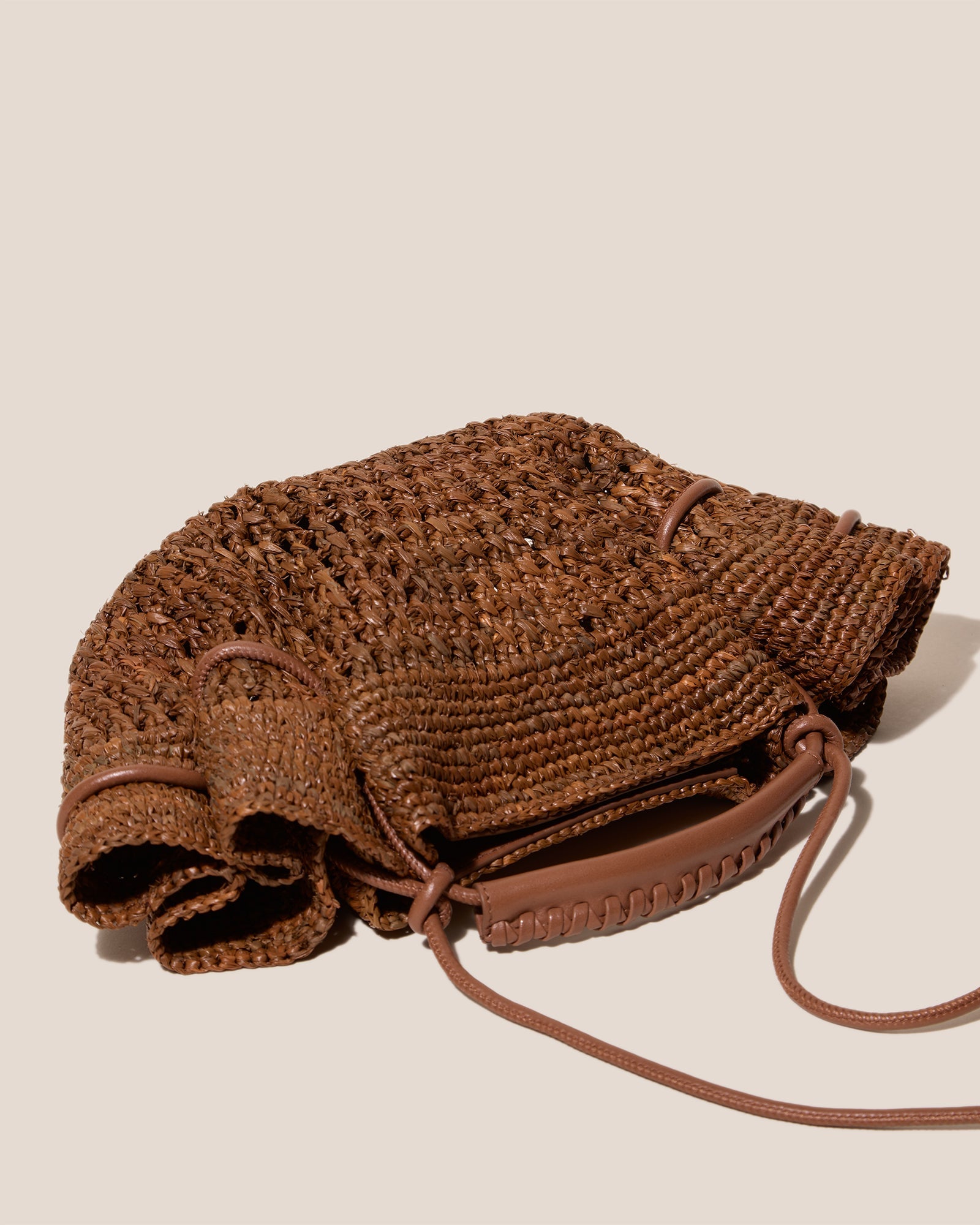 ARTA MINI CROCHET RAFFIA - Pleated Crossbody Bag - Hereu on sale
