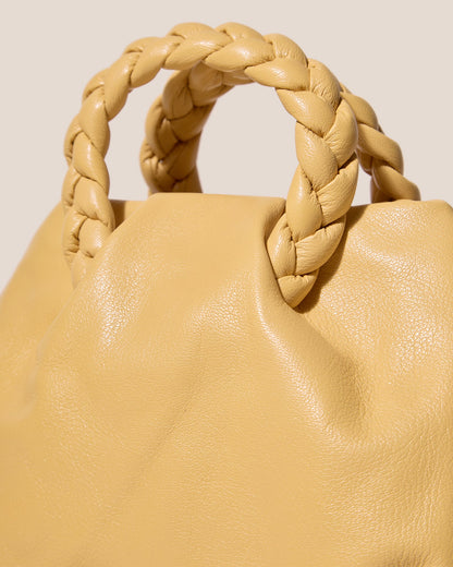 BOMBON M SUPPLE SHINY - Medium Plaited-handle Leather Handbag - Hereu online