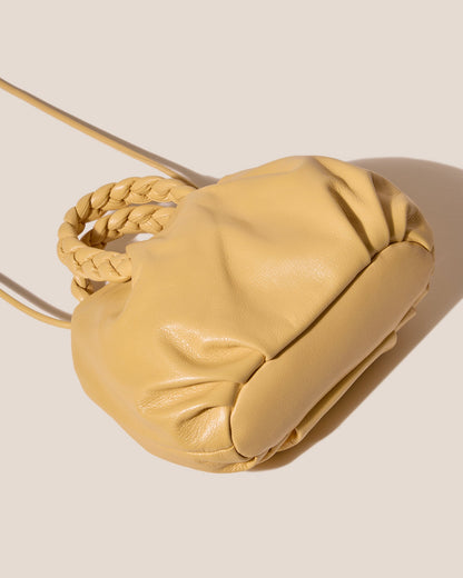 BOMBON M SUPPLE SHINY - Medium Plaited-handle Leather Handbag - Hereu online