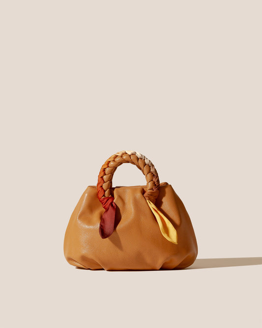 BOMBON FOULARD - Plaited-handle Leather Handbag - Hereu US