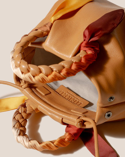 BOMBON FOULARD - Plaited-handle Leather Handbag - Hereu US