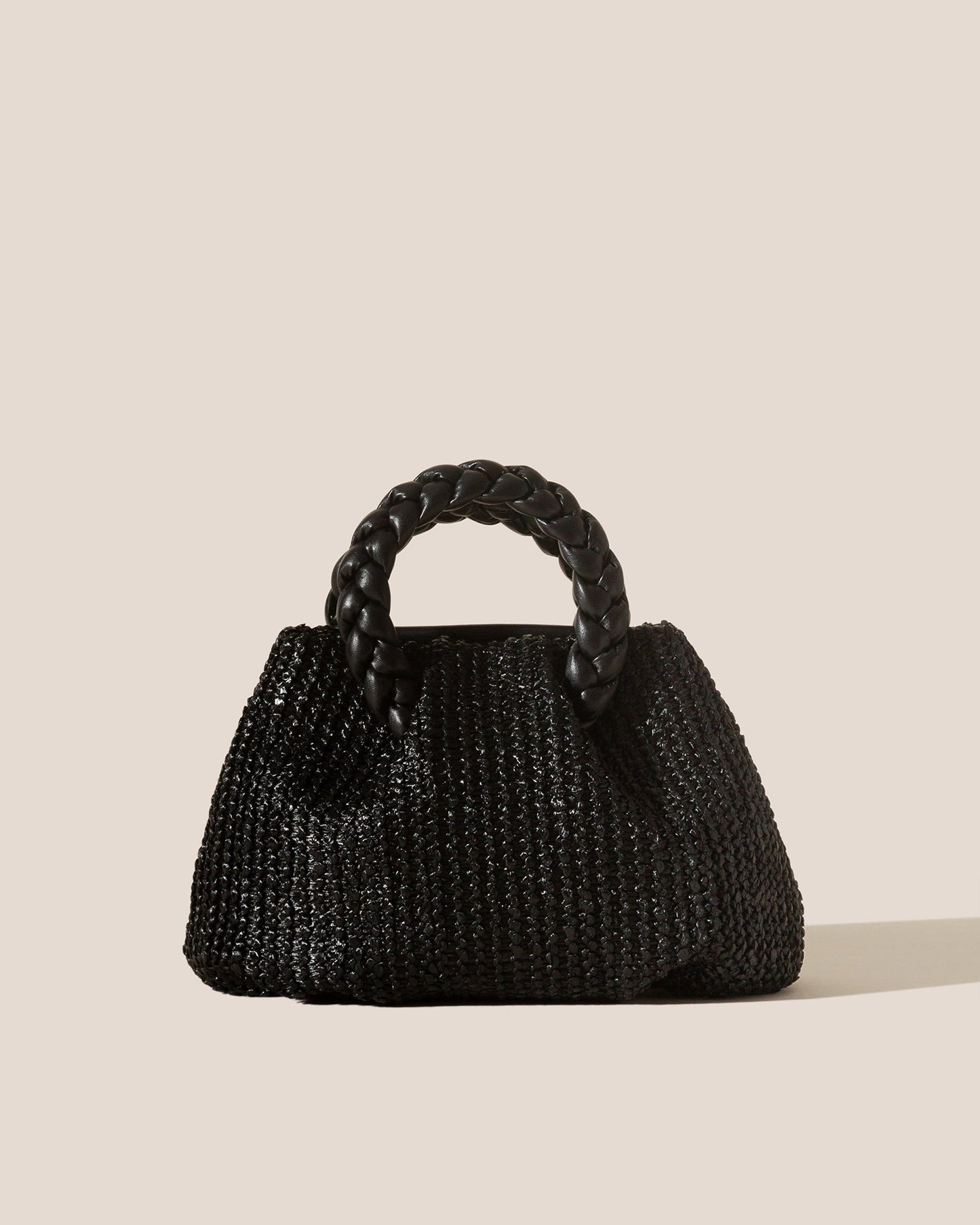 BOMBON M RAFFIA - Medium Plaited-handle Raffia Handbag - Hereu outlet
