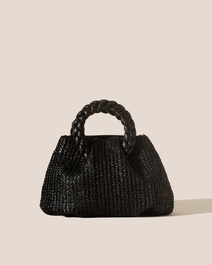 BOMBON M RAFFIA - Medium Plaited-handle Raffia Handbag - Hereu outlet