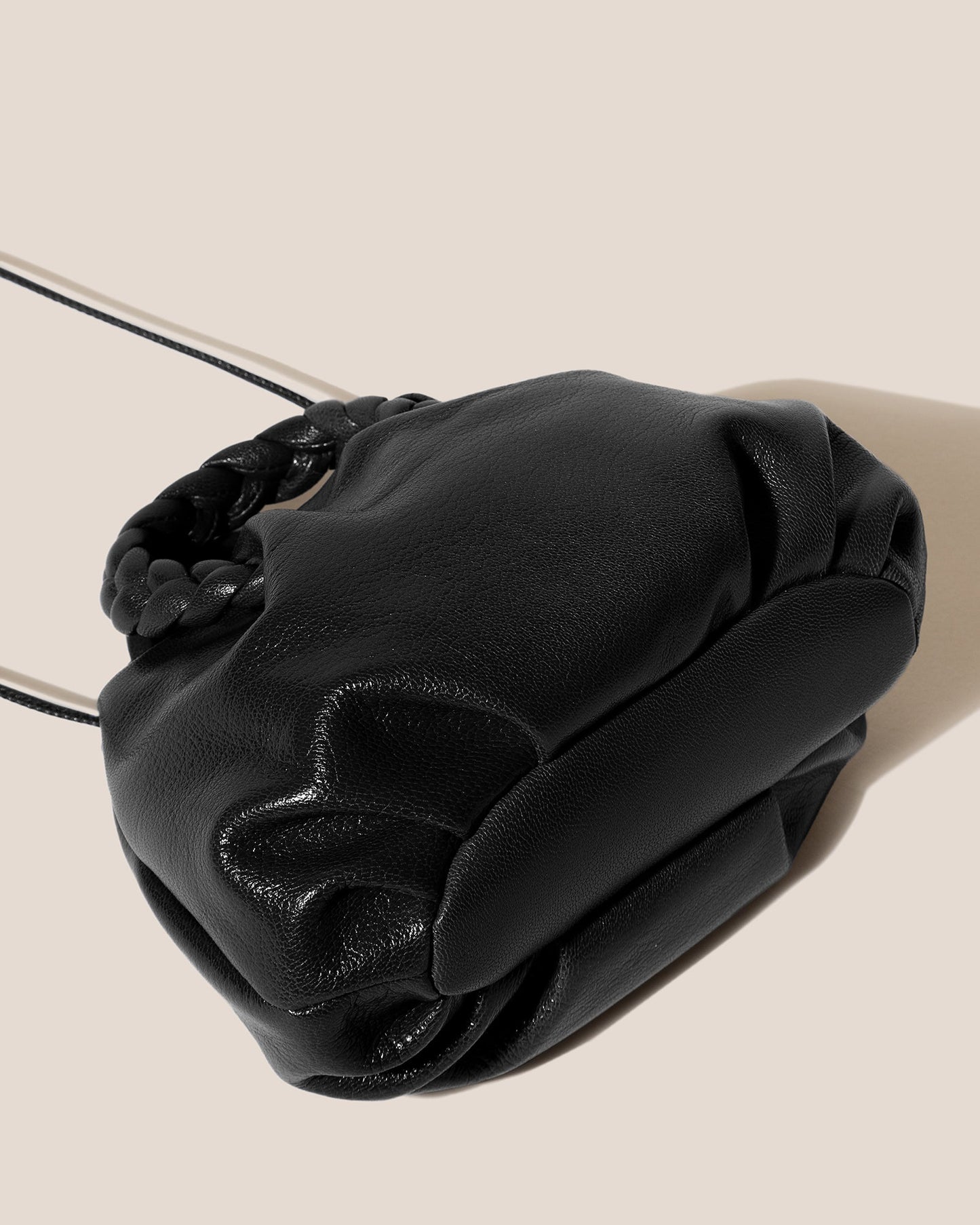 BOMBON SUPPLE SHINY - Plaited-handle Leather Handbag - Hereu on sale