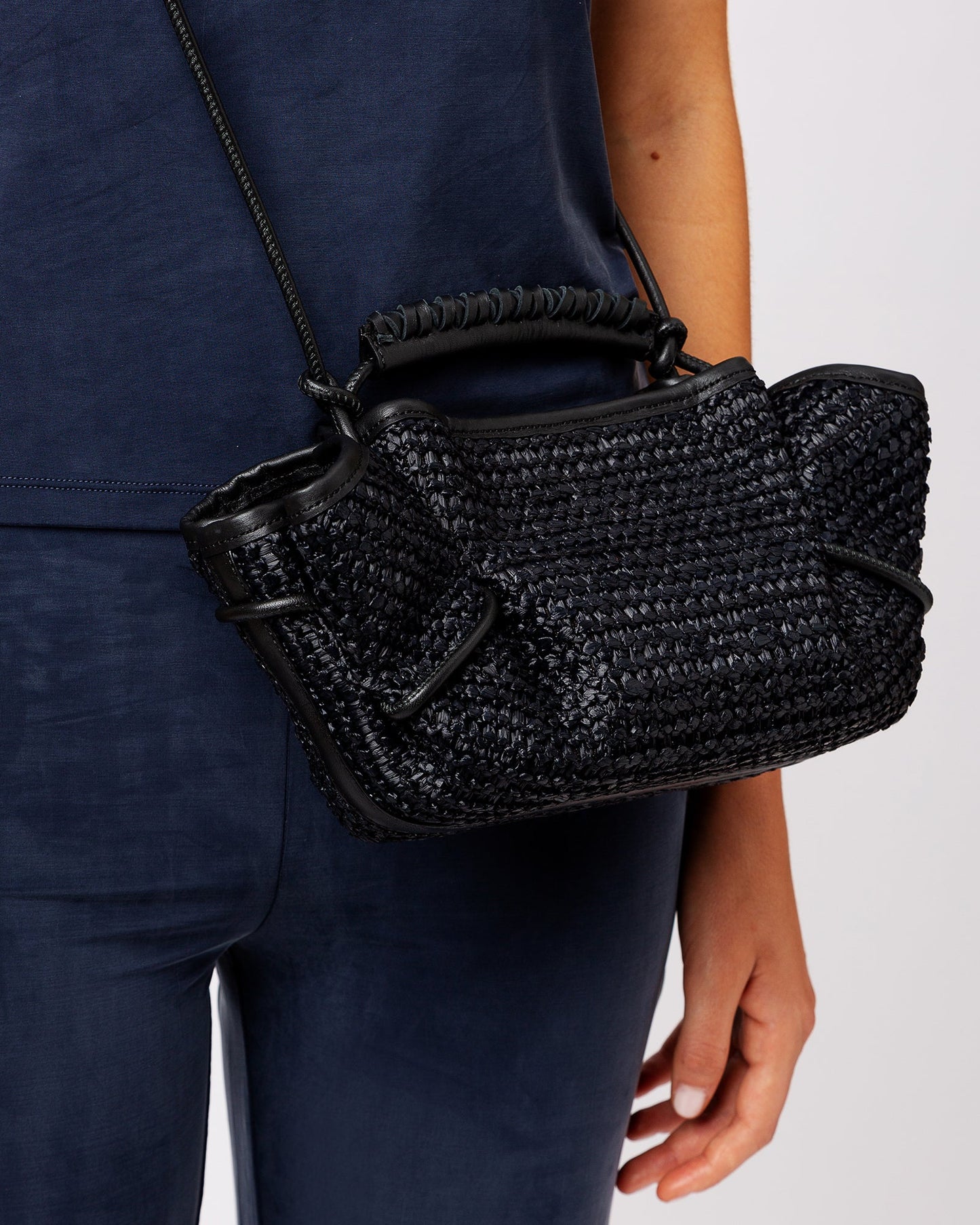 ARTA MINI RAFFIA - Pleated Crossbody Bag - Hereu online