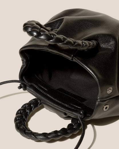 BOMBON M SUPPLE SHINY - Medium Plaited-handle Leather Handbag - Hereu US