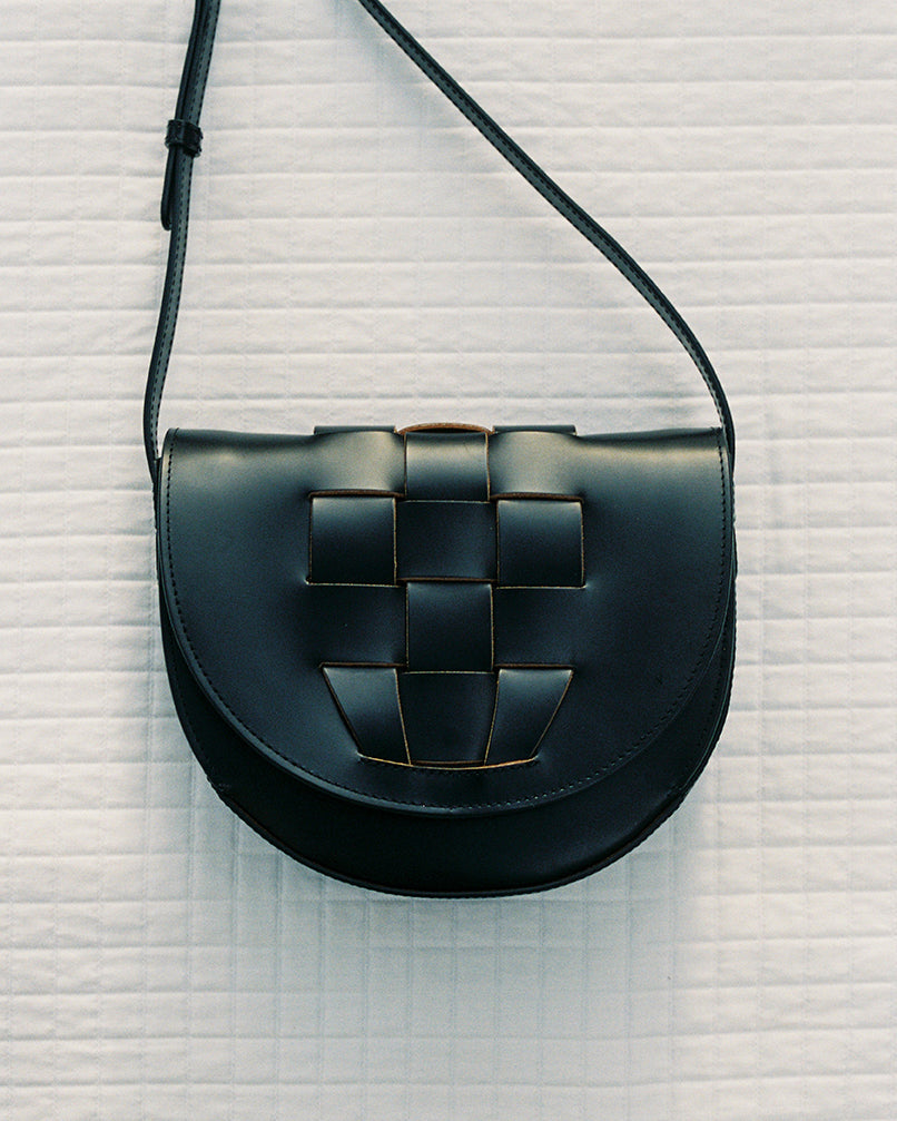 SINIA - Satchel Interwoven Front Detail Bag - Hereu sale