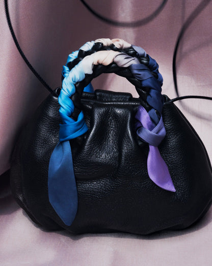BOMBON FOULARD - Plaited-handle Leather Handbag - Hereu discount