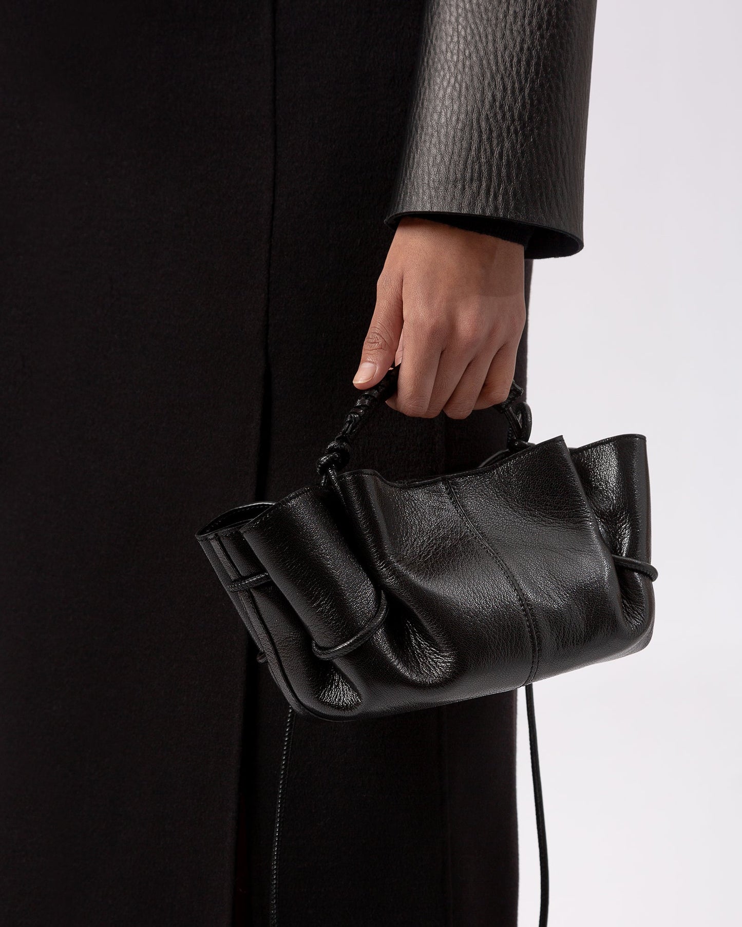 ARTA MINI METALLIC - Pleated Crossbody Bag - Hereu outlet