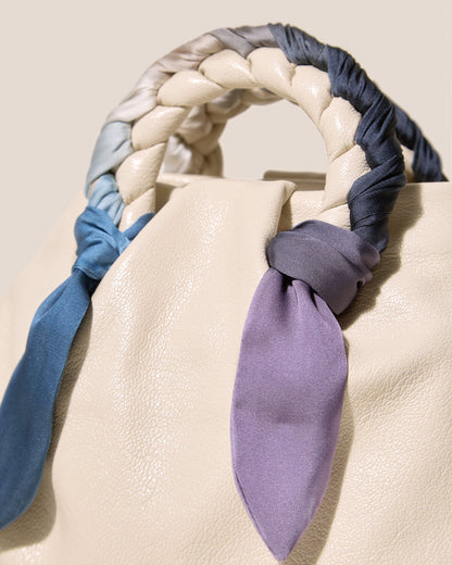 BOMBON FOULARD - Plaited-handle Leather Handbag - Hereu sale