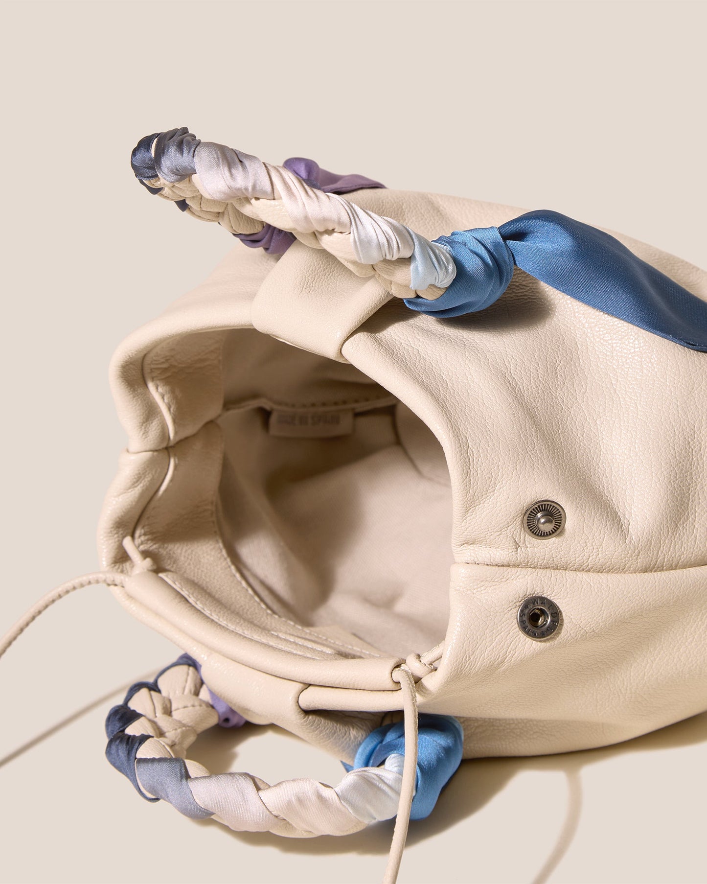 BOMBON FOULARD - Plaited-handle Leather Handbag - Hereu sale