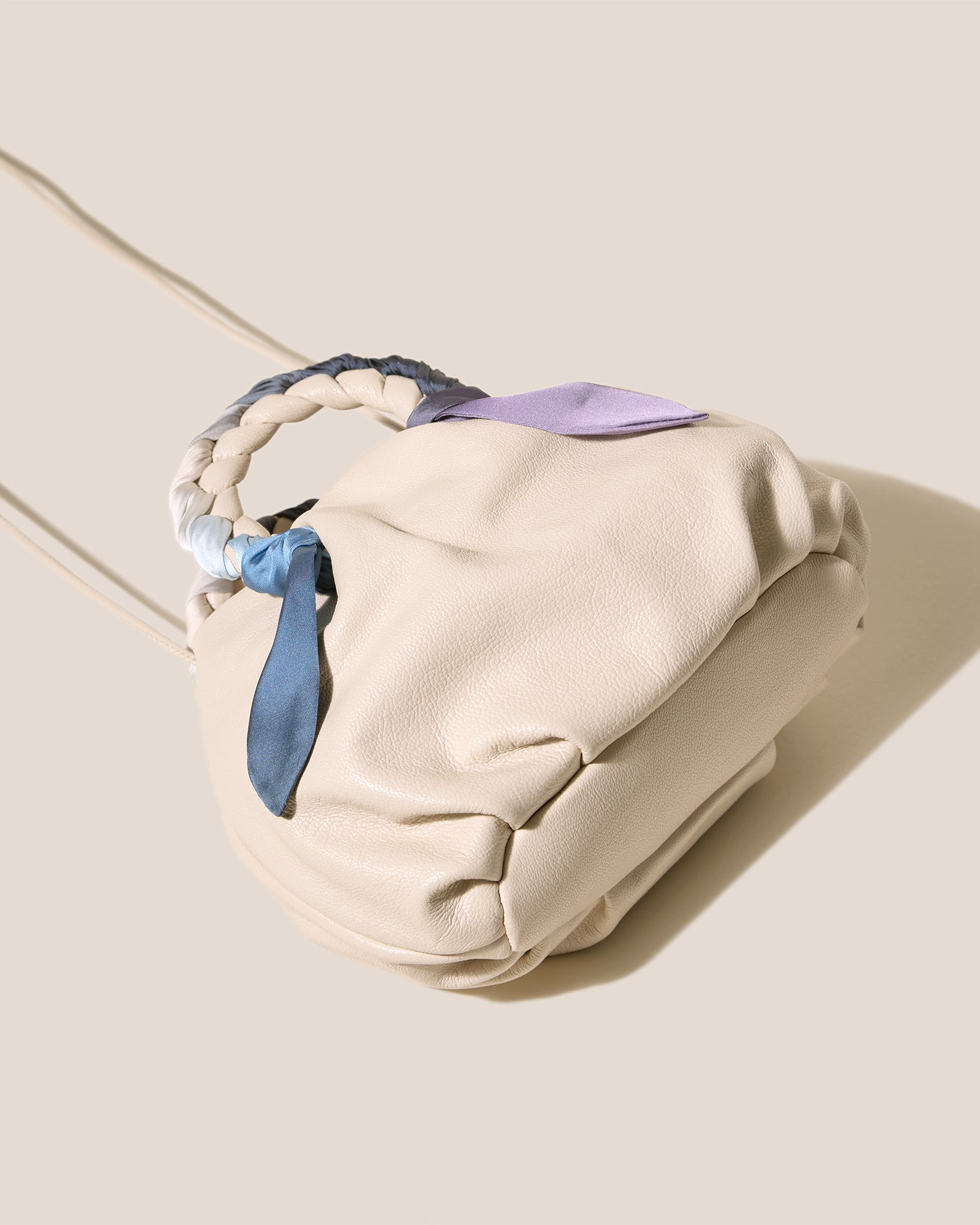 BOMBON FOULARD - Plaited-handle Leather Handbag - Hereu sale