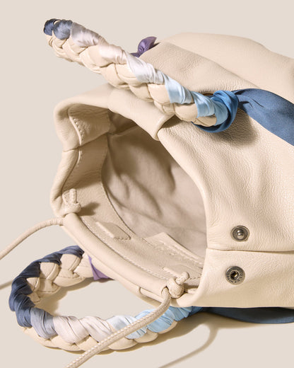 BOMBON M FOULARD - Medium Plaited-handle Leather Handbag - Hereu for sale