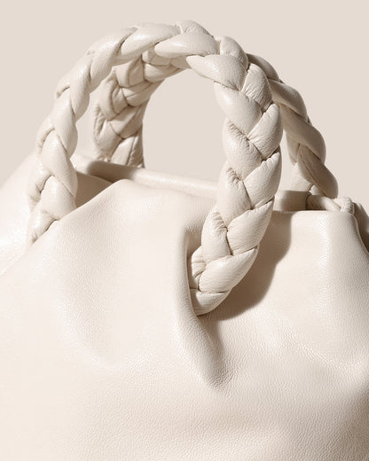 BOMBON SUPPLE SHINY - Plaited-handle Leather Handbag - Hereu on sale