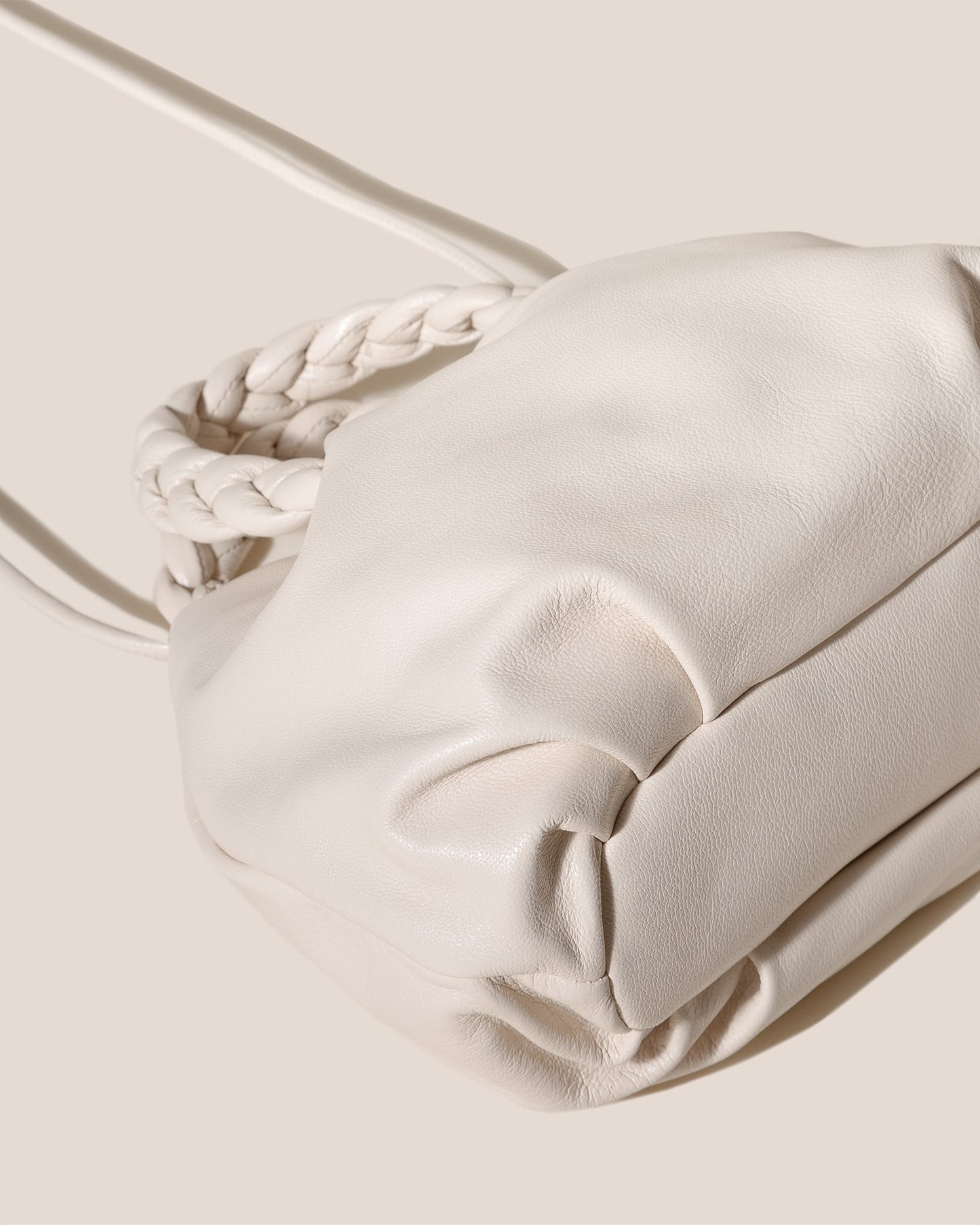BOMBON SUPPLE SHINY - Plaited-handle Leather Handbag - Hereu on sale