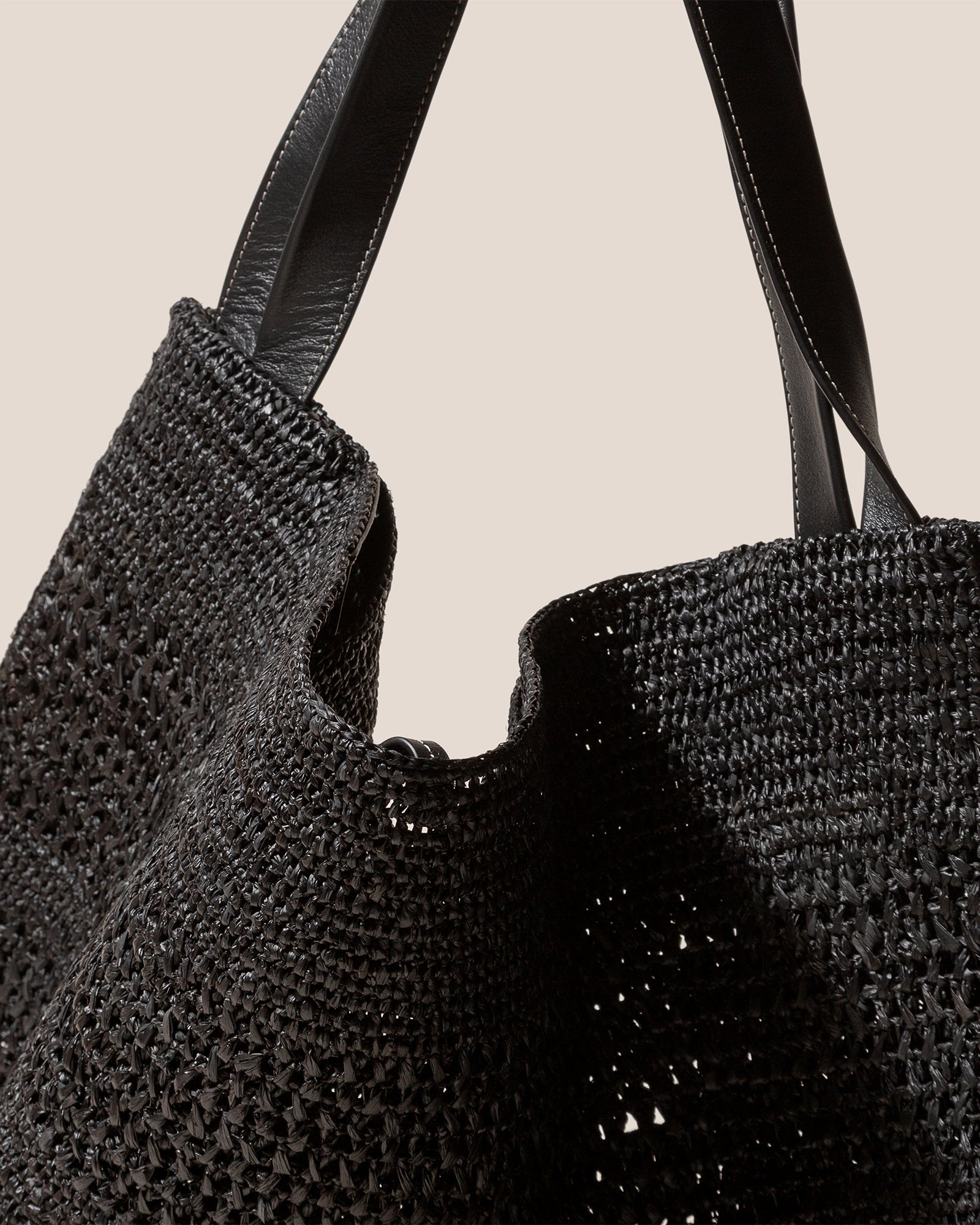 CADOR - Slouchy Crocheted Raffia Shoulder Bag - Hereu sale