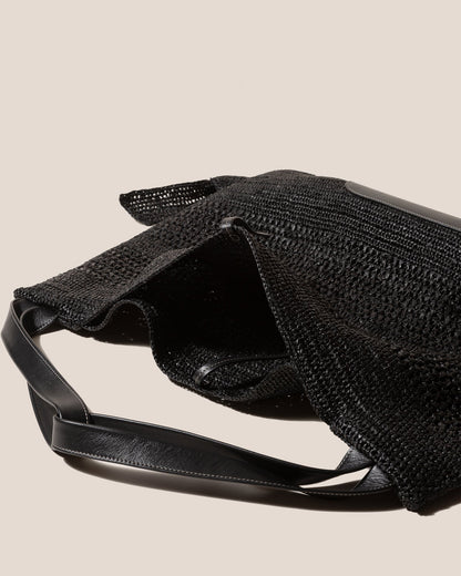 CADOR - Slouchy Crocheted Raffia Shoulder Bag - Hereu sale