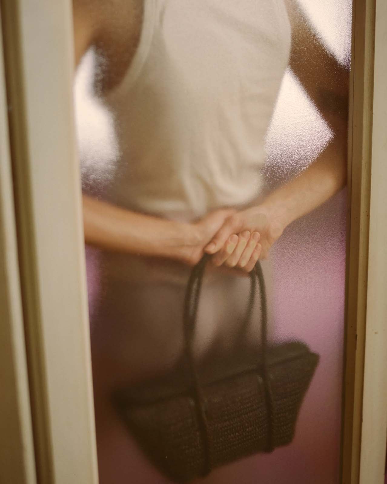 FORNA RAFFIA - Leather Framed Shoulder Bag - Hereu outlet