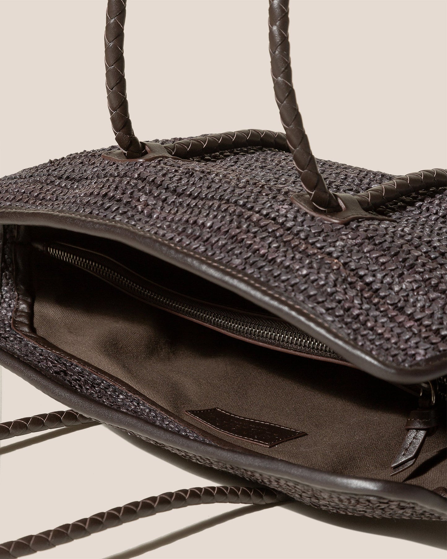 FORNA RAFFIA - Leather Framed Shoulder Bag - Hereu outlet