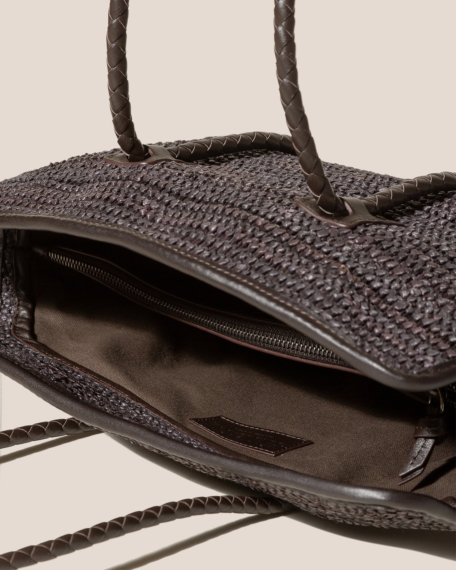 FORNA RAFFIA - Leather Framed Shoulder Bag - Hereu outlet