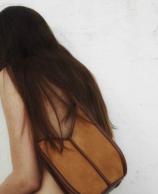 CALELLA BUCKET SUEDE - Leather-trimmed Shoulder Bag - Hereu outlet