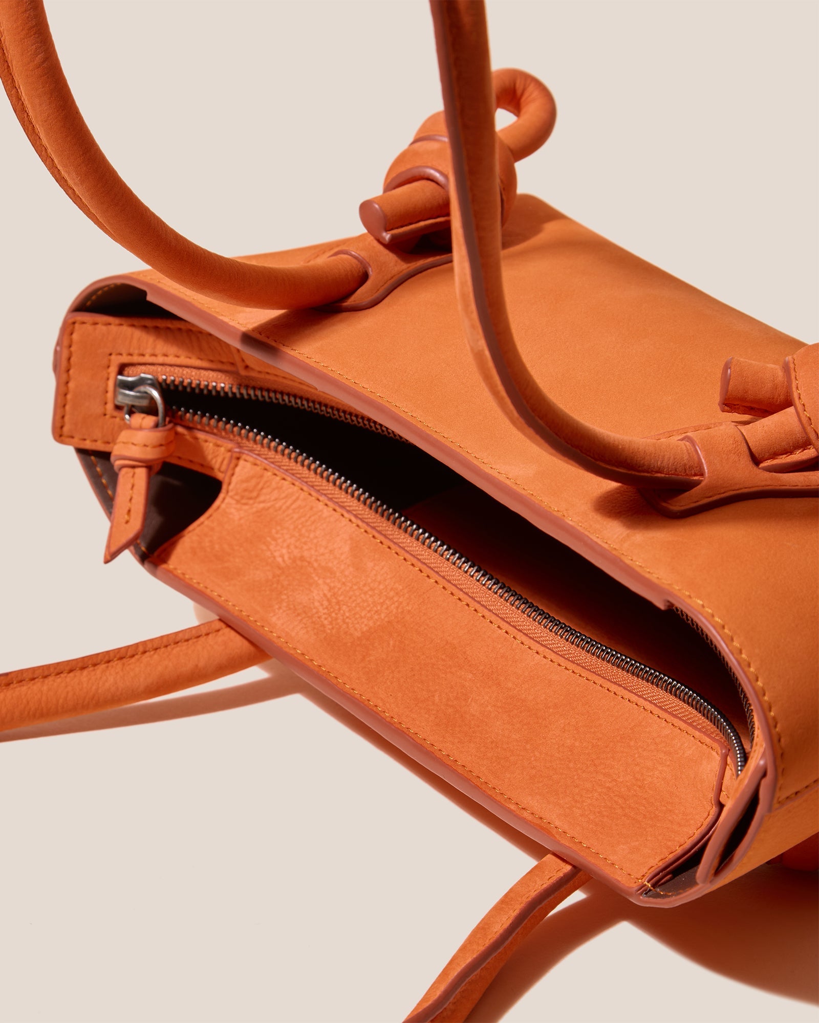 FLECA MINI SHOULDER NUBUCK - Knotted-handle Shoulder Bag - Hereu for sale
