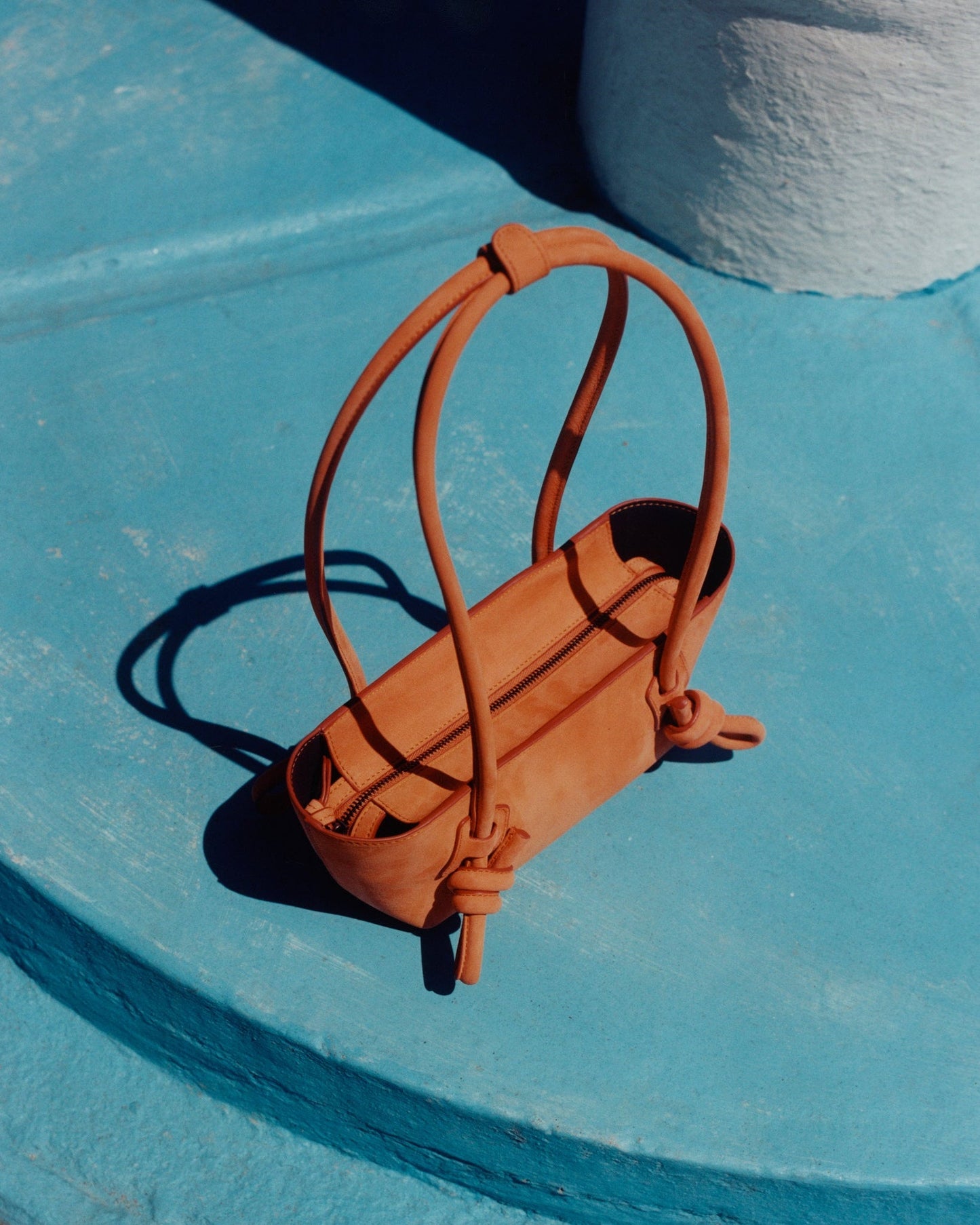 FLECA MINI SHOULDER NUBUCK - Knotted-handle Shoulder Bag - Hereu for sale