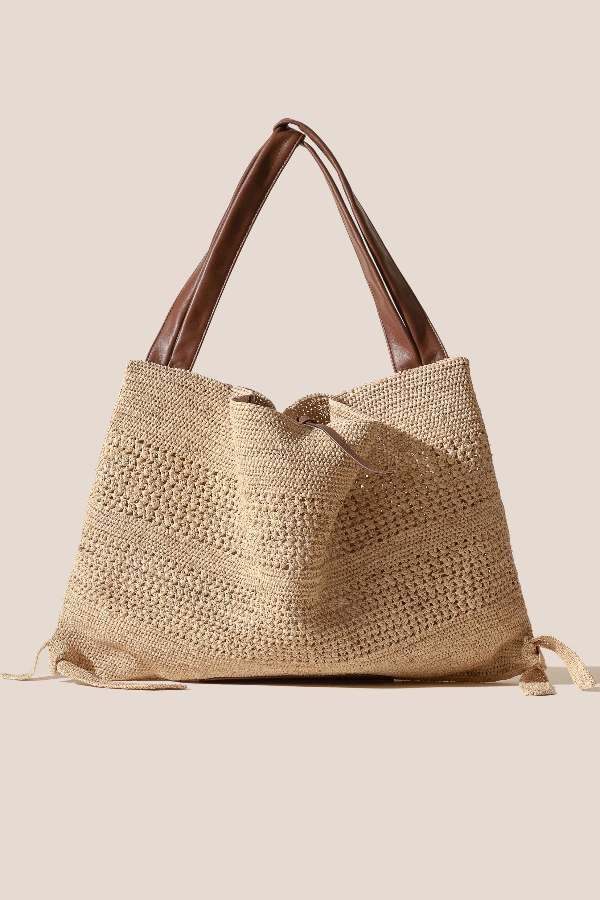 CADOR - Slouchy Crocheted Raffia Crocheted Shoulder Bag - Hereu US