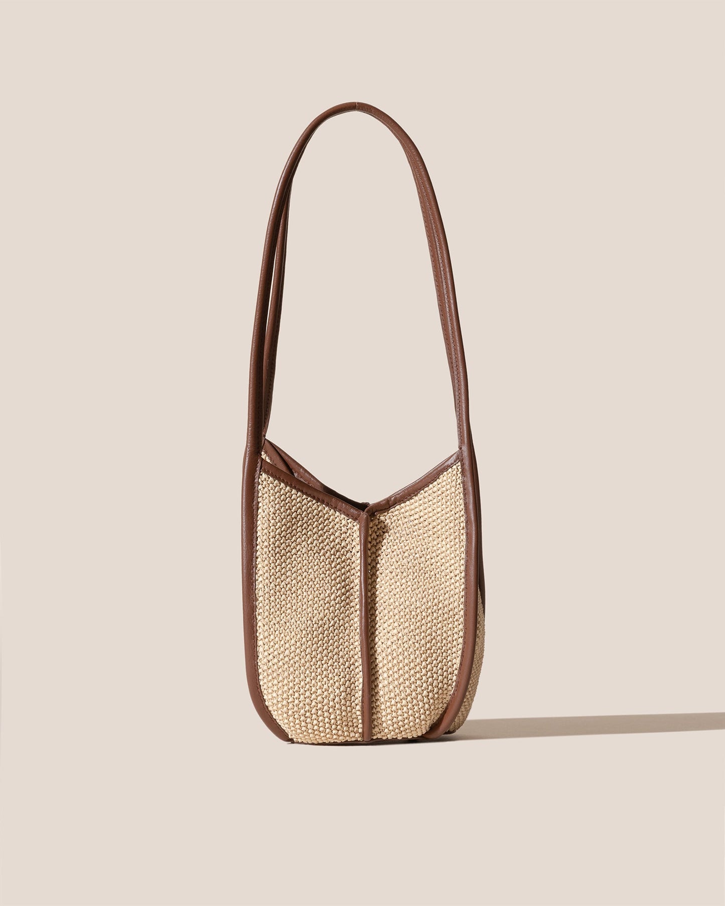 CALELLA BUCKET SOFT RAFFIA - Leather-trimmed Shoulder Bag - Hereu outlet