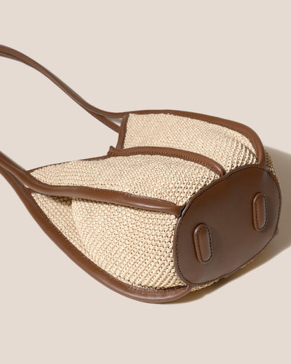 CALELLA BUCKET SOFT RAFFIA - Leather-trimmed Shoulder Bag - Hereu outlet