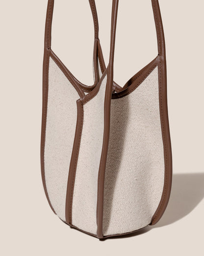 CALELLA BUCKET CANVAS - Leather-trimmed Shoulder Bag - Hereu sale